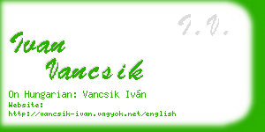 ivan vancsik business card